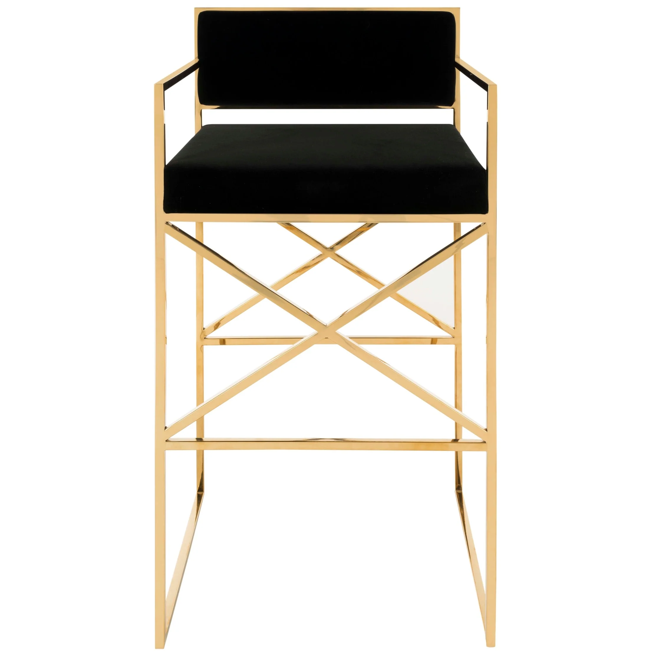 SAFAVIEH Couture Masuko Black/ Gold Brass Bar Stool - 21Wx20Dx41H