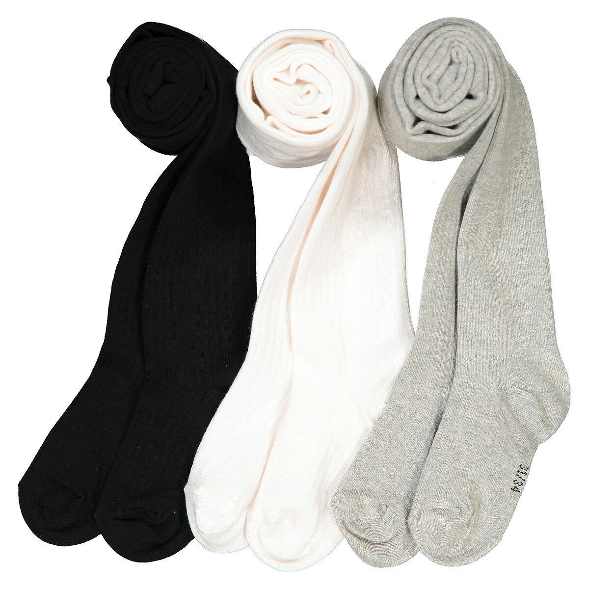 Lot de 3 paires de collants en côtes