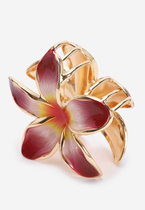 Womens Pink Ombre Flower Hair Clip