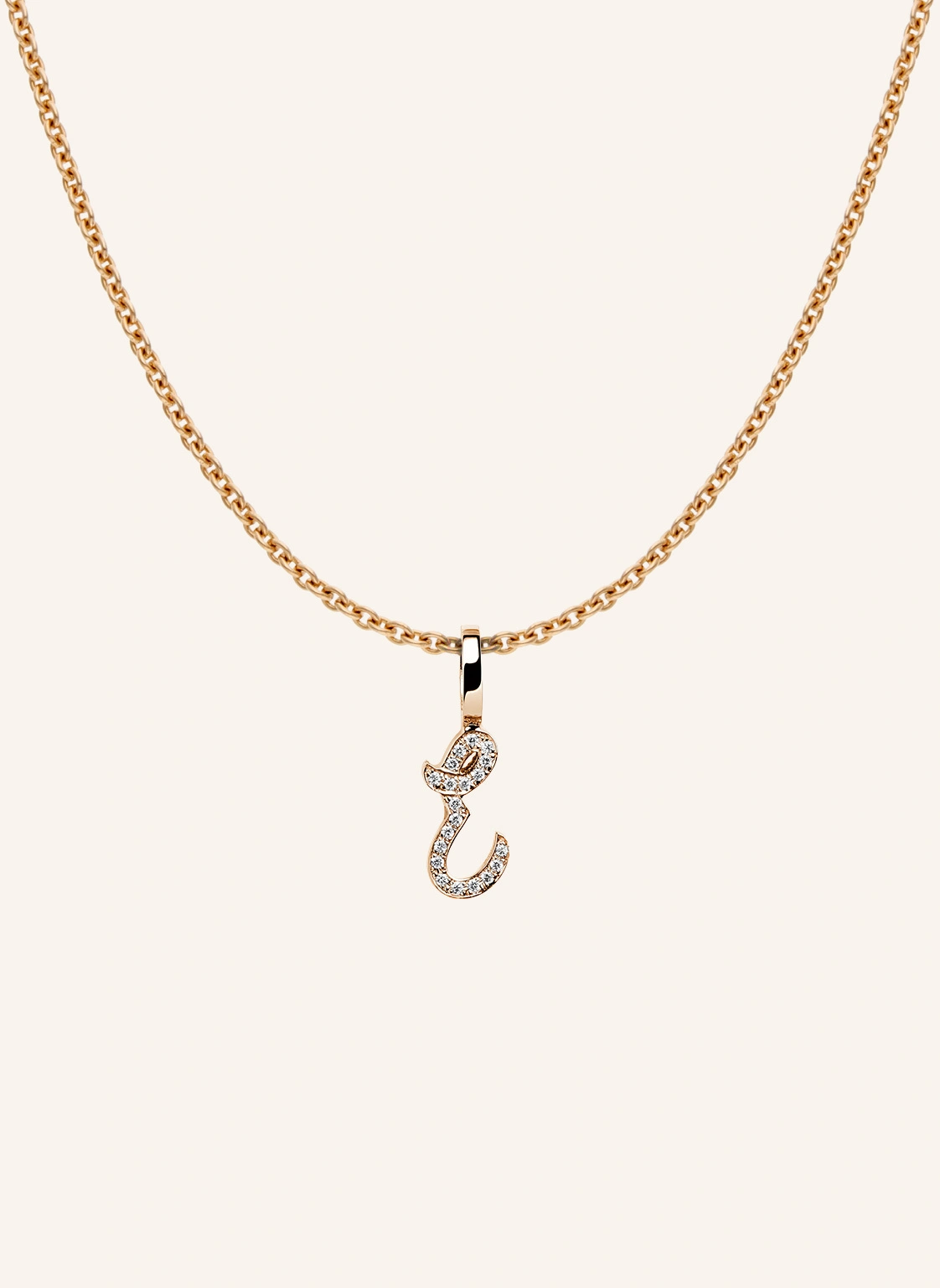 CADA Kette TINY DIAMOND LETTER E