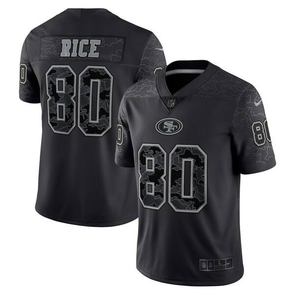Men's Nike Jerry Rice Black San Francisco 49ers Retired Player RFLCTV Limited Jersey
