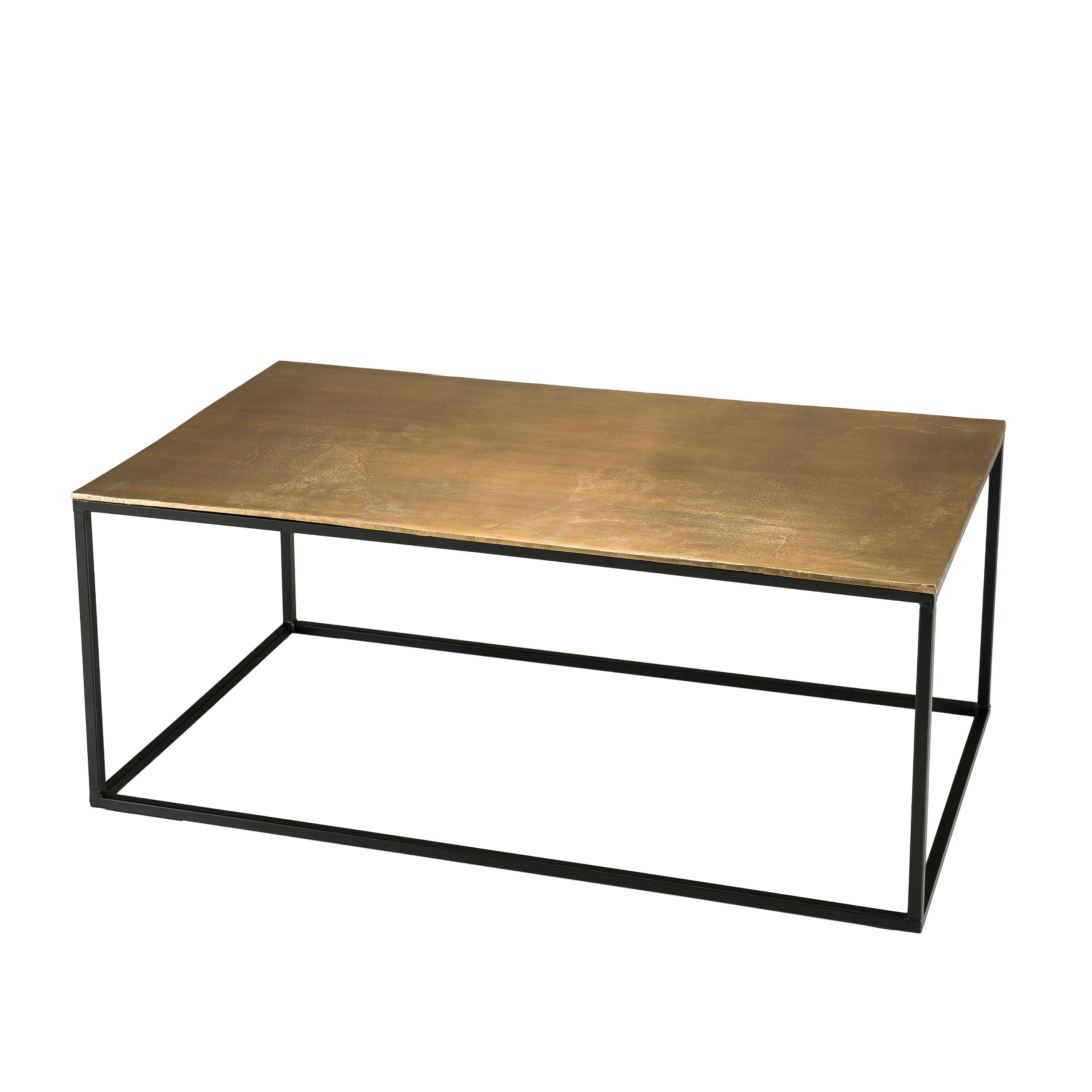 Table basse rectangulaire dorée ZALA