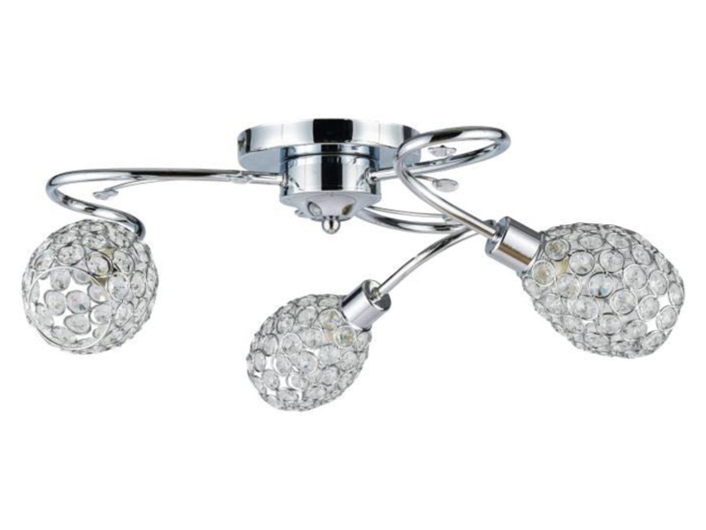 Lampa sufitowa Stella 3-punktowa stalowa srebrna