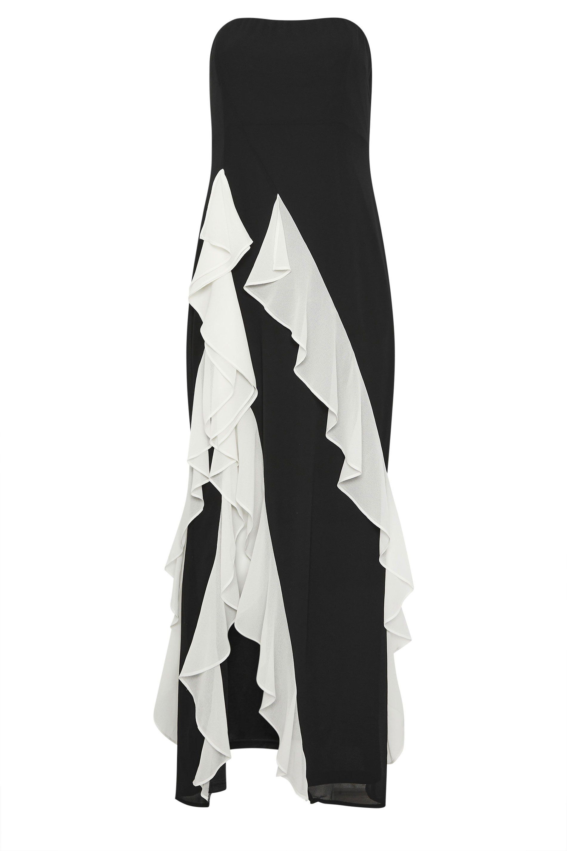 Star by Julien Macdonald Bandeau Contrast Ruffle Maxi Dress