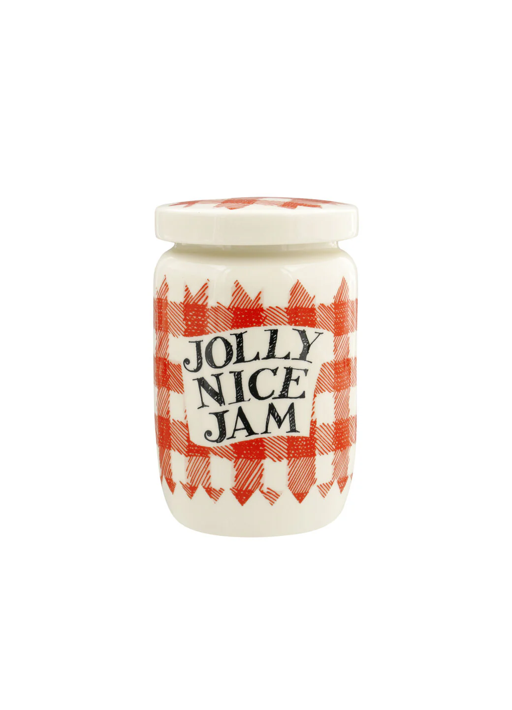 Red Gingham Jolly Nice Jam Medium Jam Jar With Lid