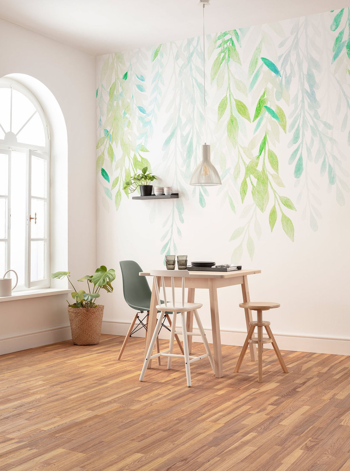 Komar fotobehang bladeren groen - 350 x 250 cm - 610026