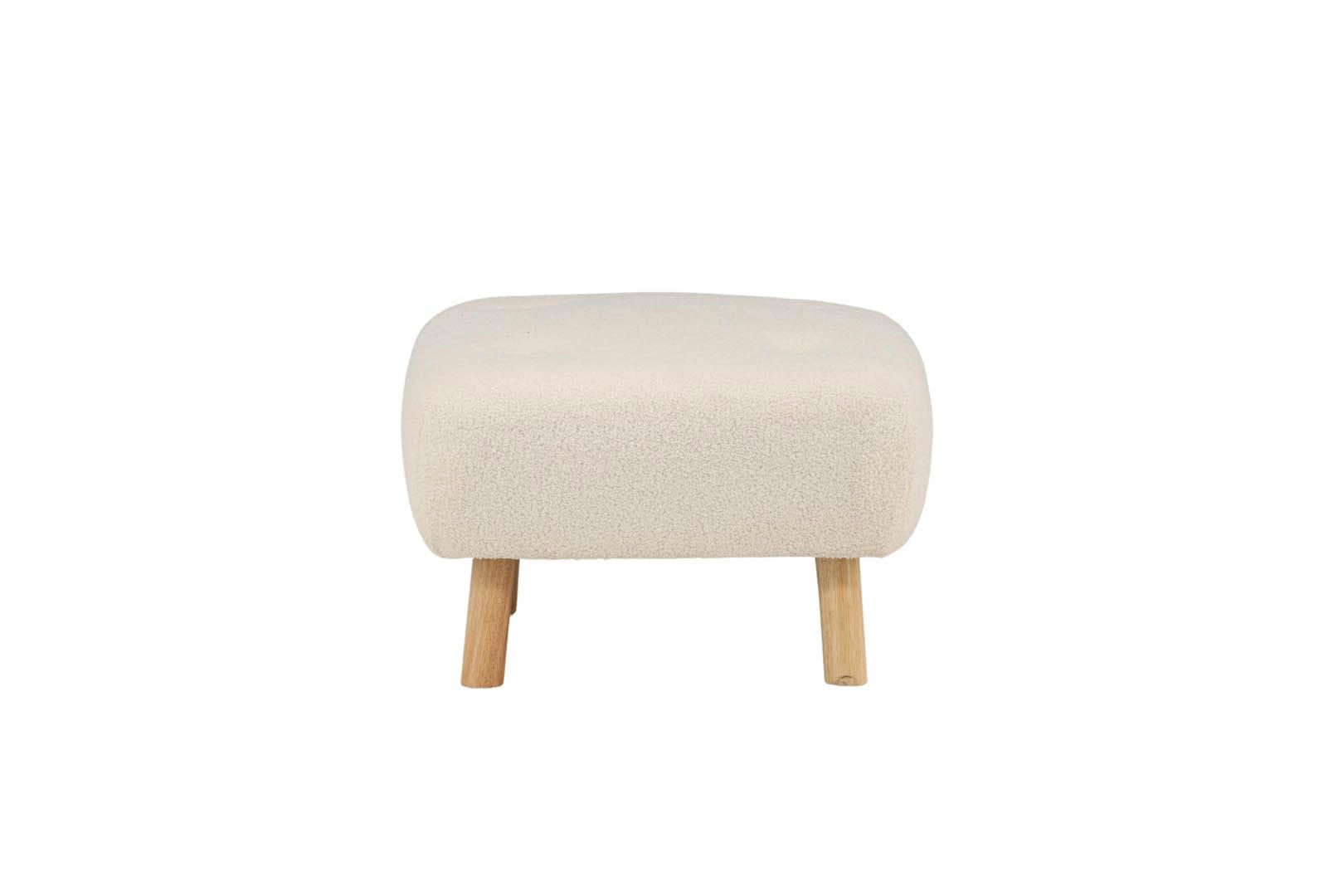 SAMMY - Pouf carré 60x60cm en tissu bouclé blanc