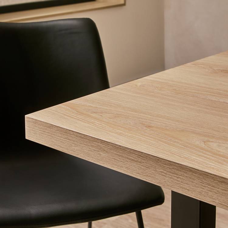 Habitat Zayn Birch Effect Dining Table And 6 Black Chairs