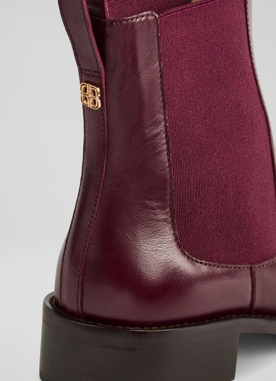 Hattie Leather Burgundy Ankle Boots