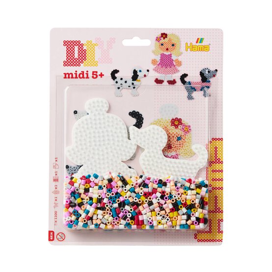 Hama Beads Doll and Dog Bead Set