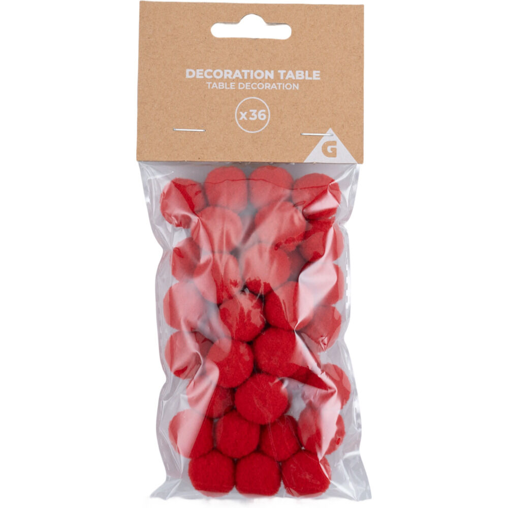 Décoration de table mini boule rouge Ø8cm 36 pièces