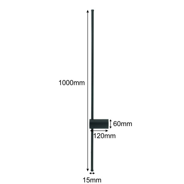 Kinkiet Selenaczarno-biały LED 1x15W 1050lm wym:100x6x12cm IP44 IdeaLED