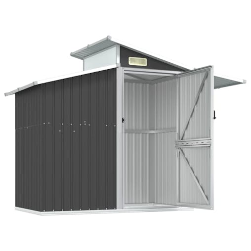 NNEVL Garden Shed Anthracite 270x130x208.5 cm Galvanised Steel