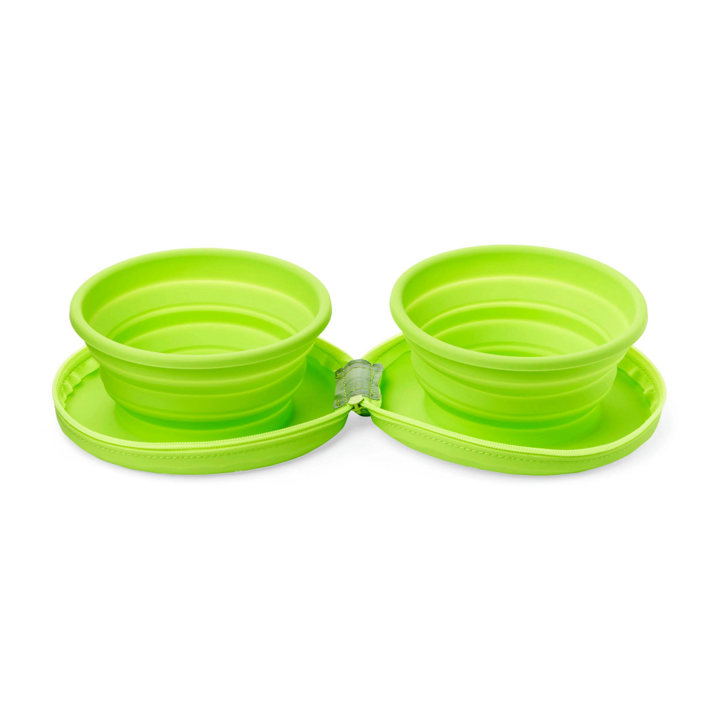 Petco Green Zip & Sip Double Diner for Dogs, 3-cup