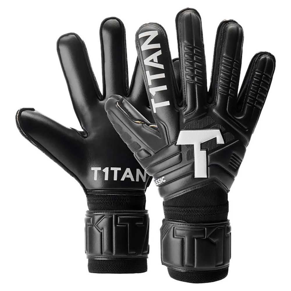 T1tan Classic 1.0 Black-Out goalkeeper gloves with finger protection