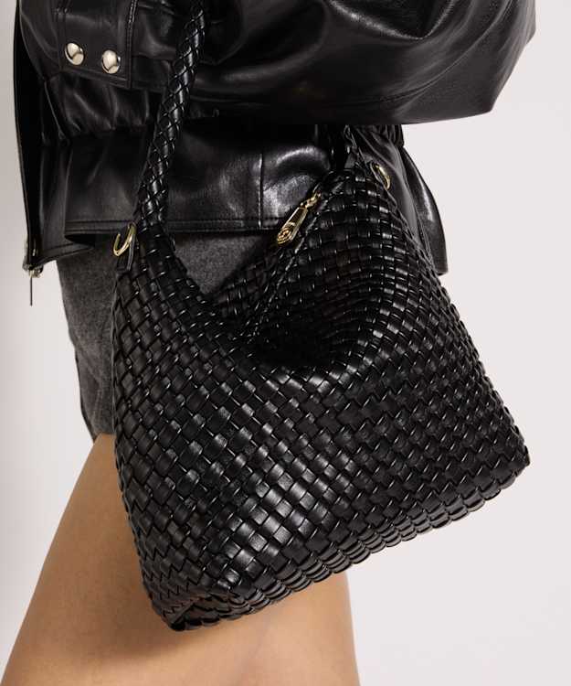 Deliberate M Black - Woven Shoulder Bag
