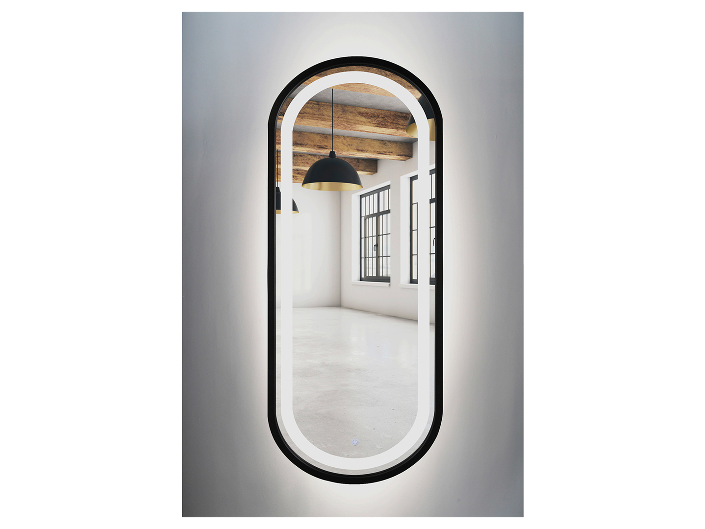 Lustro łazienkowe ścienne LED 35x100 cm czarne