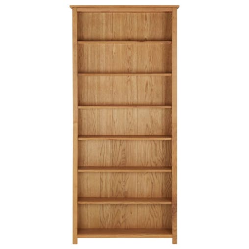 NNEVL 7-Tier Bookcase 90x22.5x200 cm Solid Oak Wood