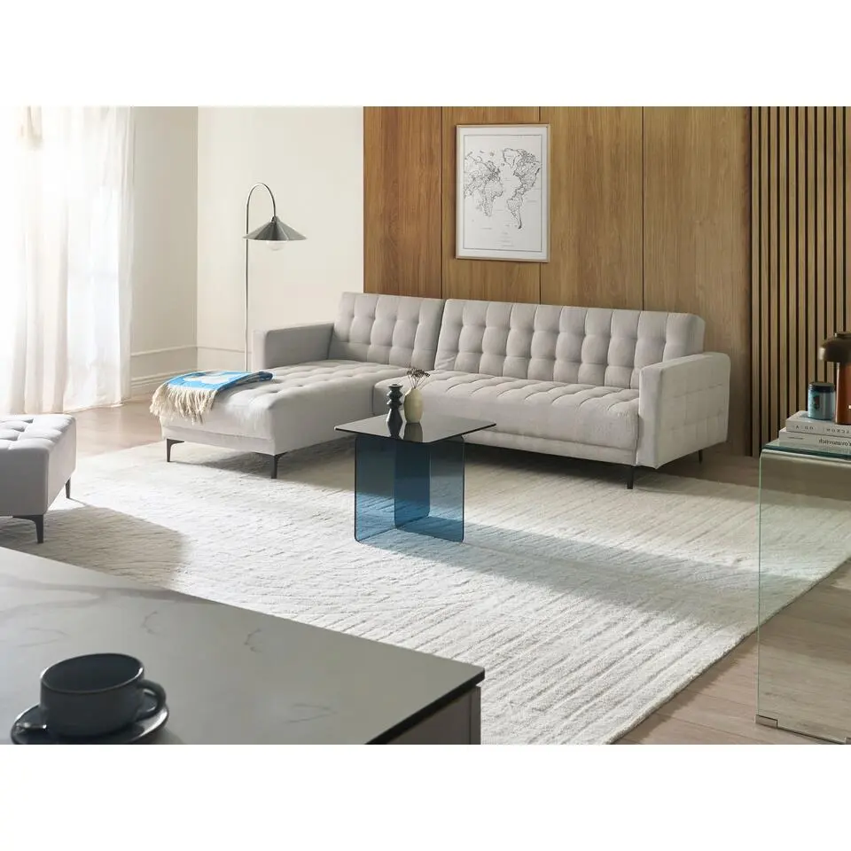 ABERDEEN - Hoekbank - Lichtgrijs - Rechtszijdig - Stof