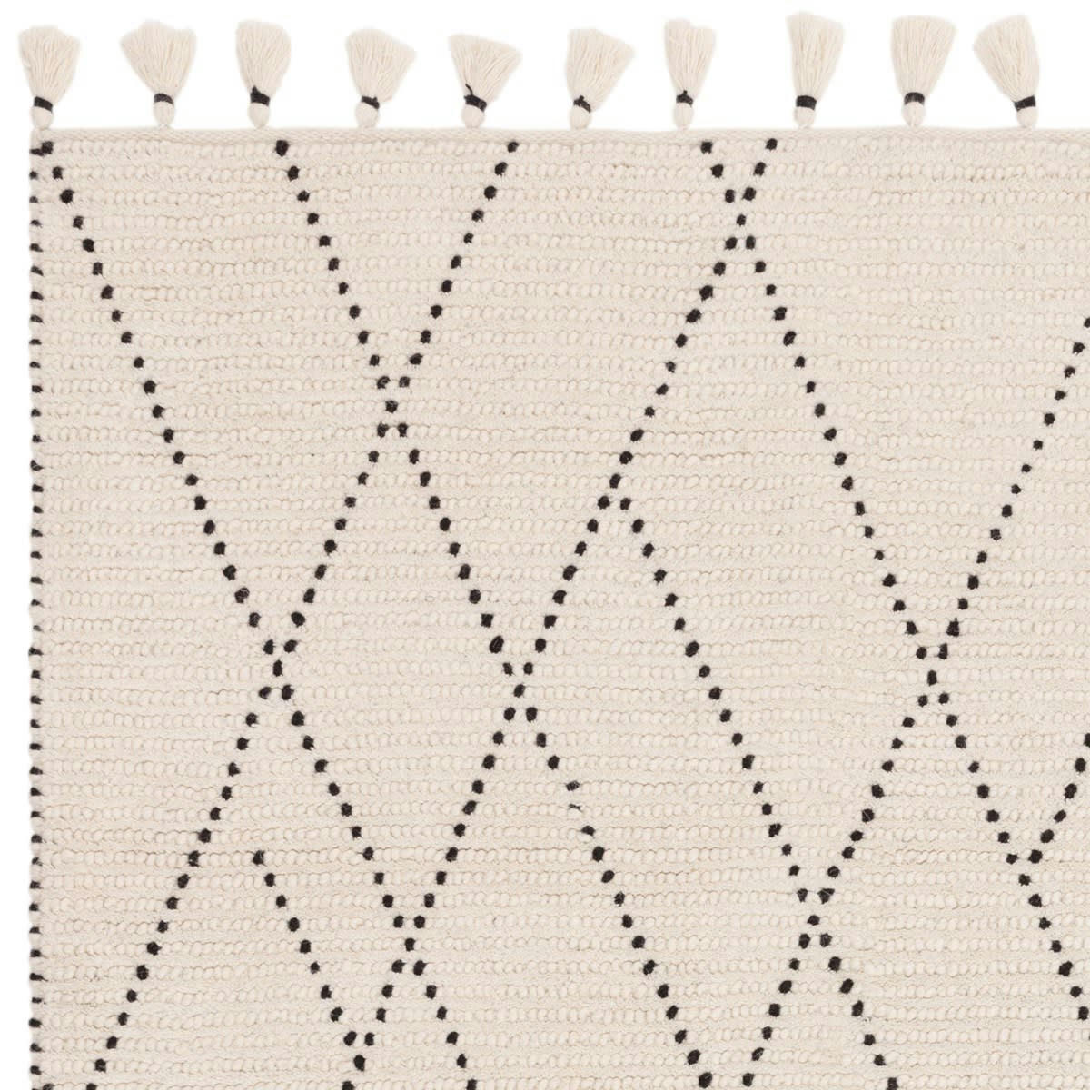 KASBA - Tapis de salon en laine beige 200x290 cm