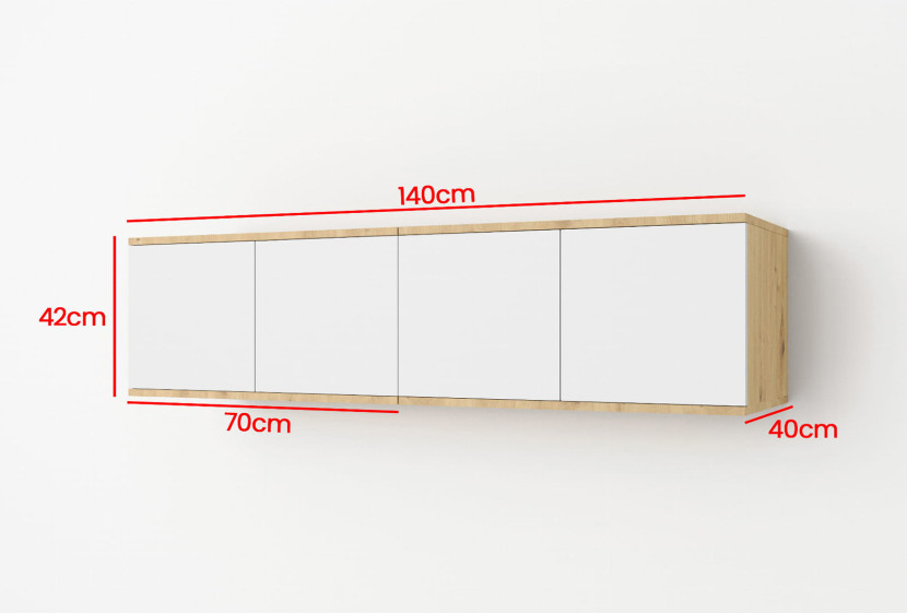 Szafka rtv pod telewizor Aura 140 artisan biały