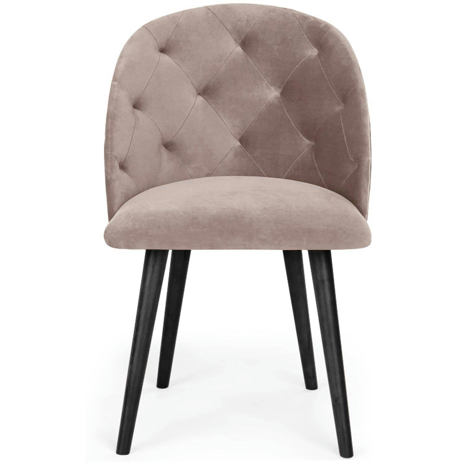 HONOR - Chaise velours taupe