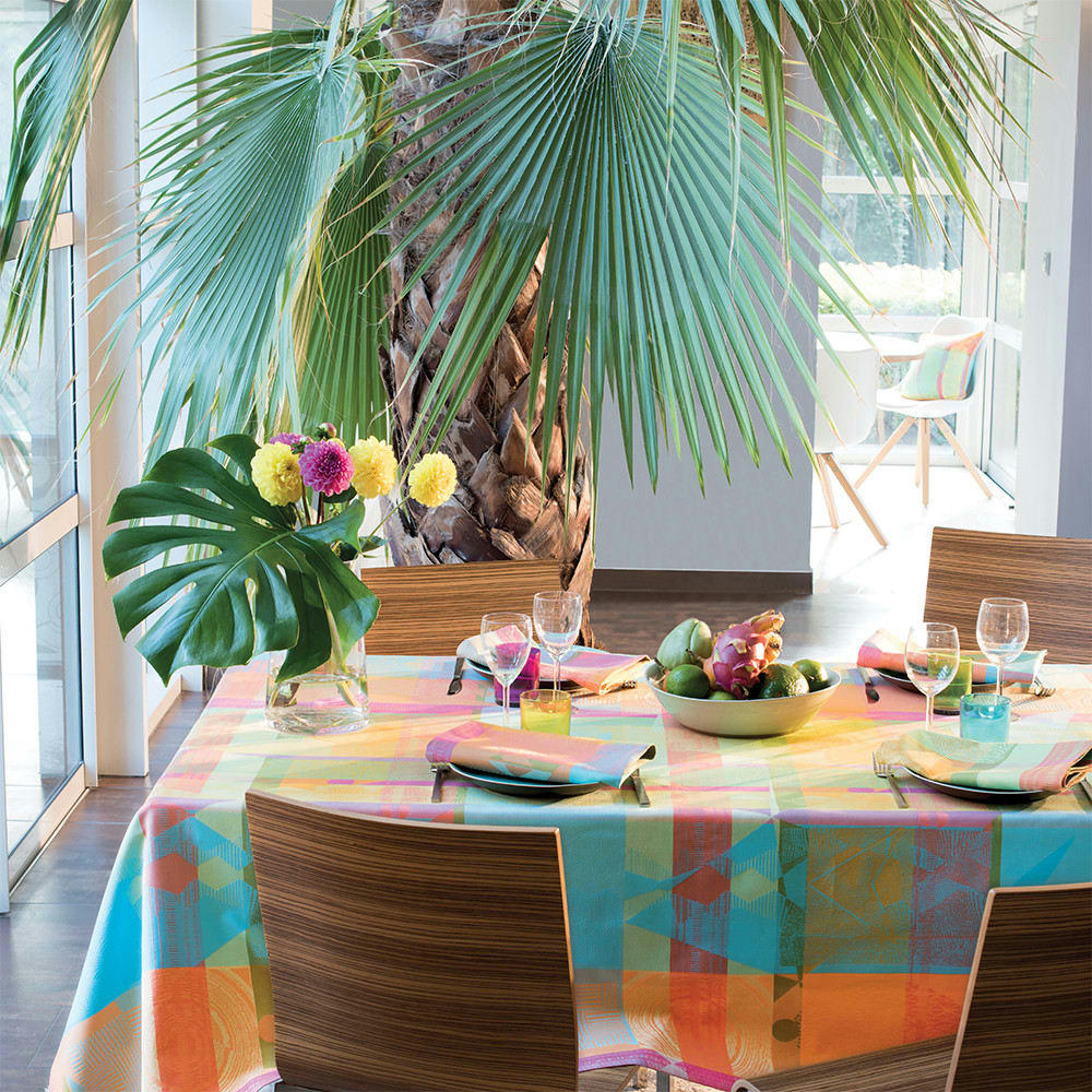 MILLE TINGARI AUSTRAL - Nappe carrée  pur coton multicolore 89x89 cm