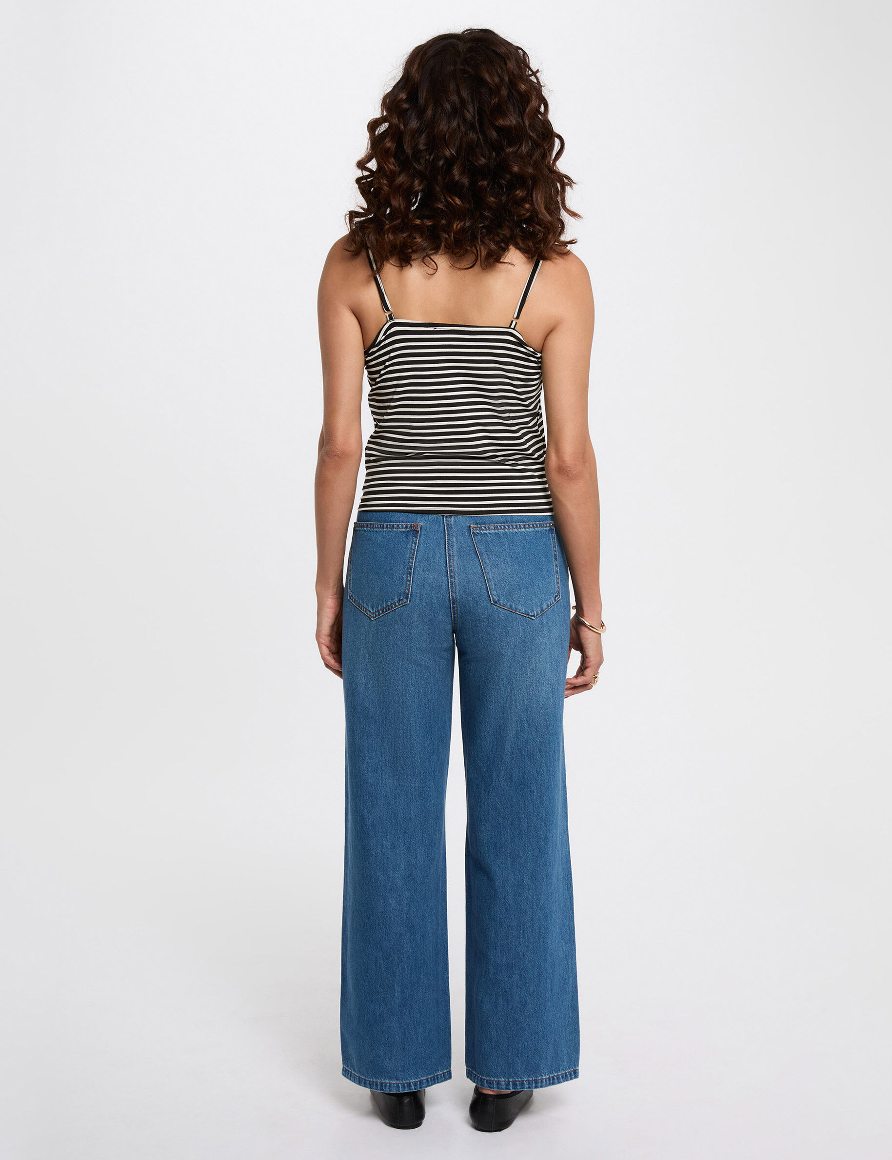 Cropped V-Neck Tank Top Black Women