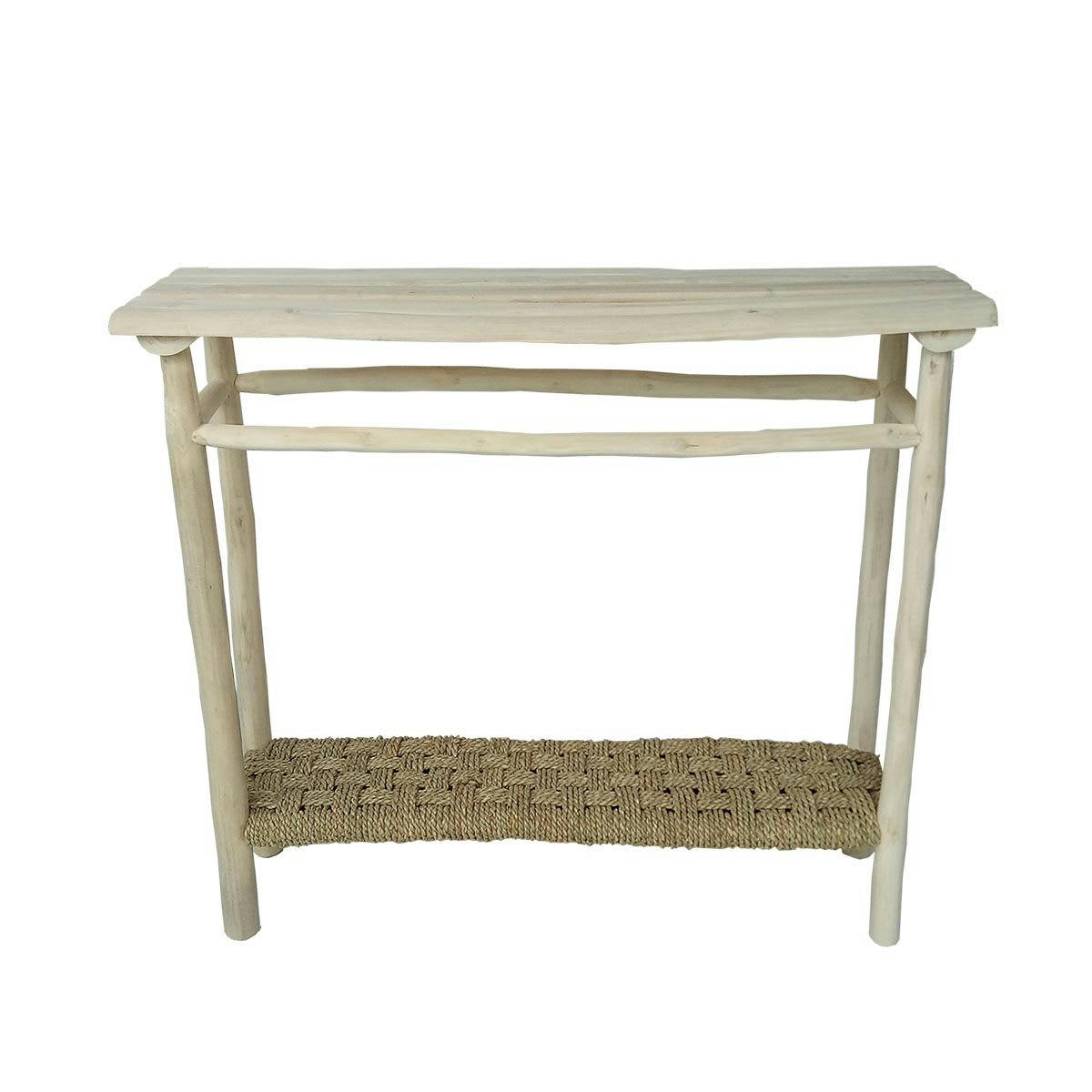 PEPPER - Console bois de teck jonc de mer