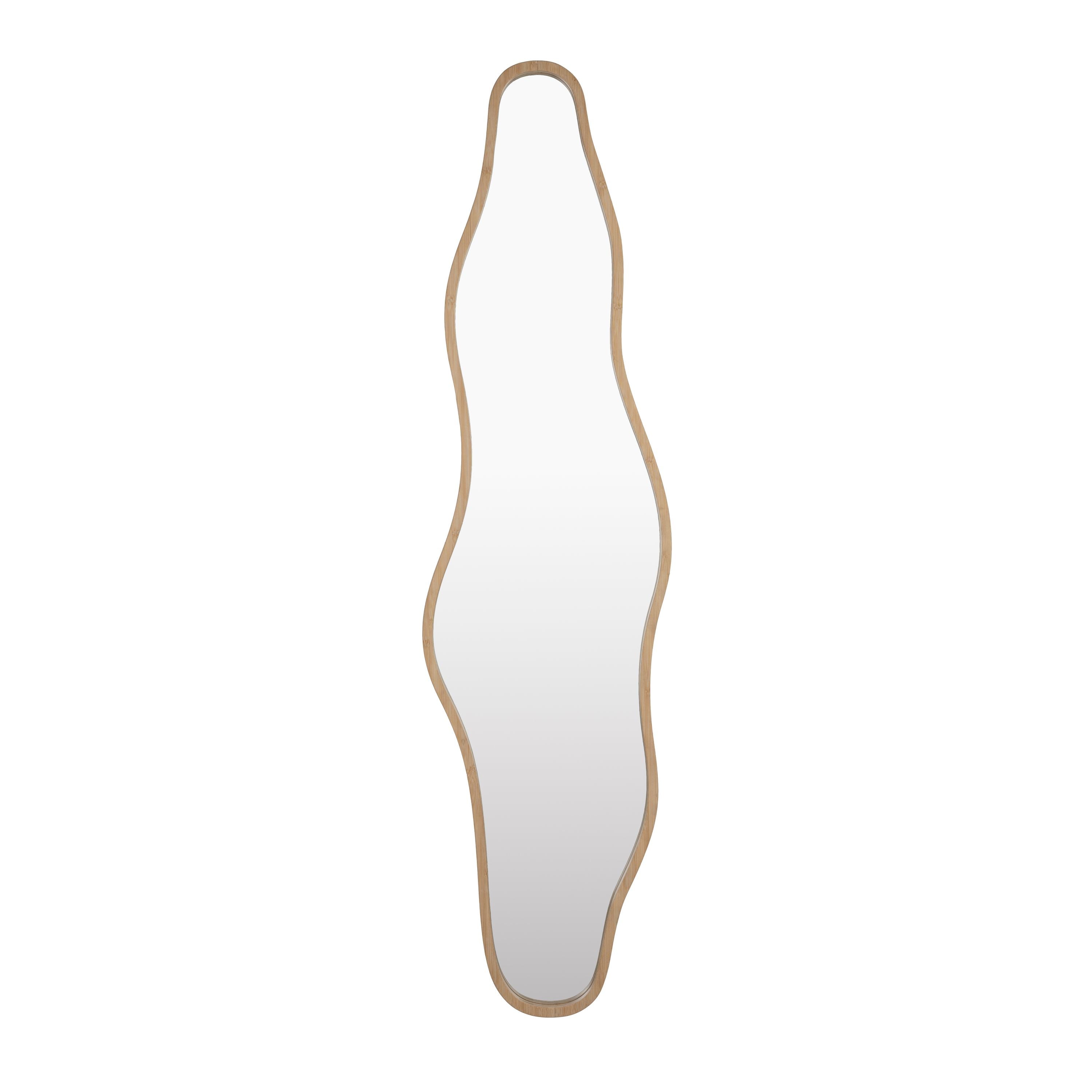 Housecraft Living Zem Spiegel/ Wandspiegel Organisch Bamboehout 150x40 cm - Beige