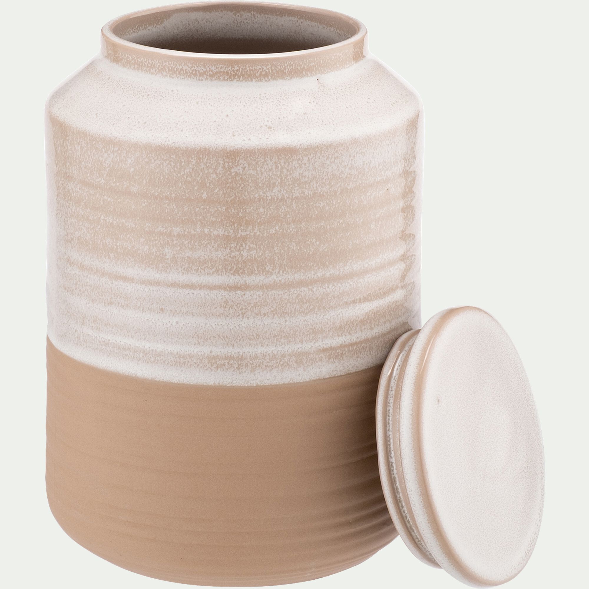 BOCARA - Bocal avec couvercle 1,95L en grès - beige