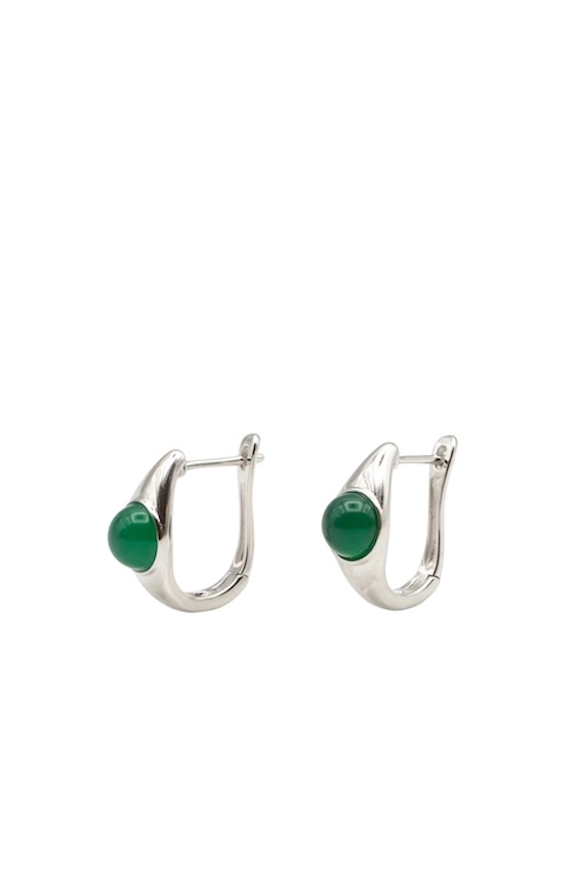 Brooke — Jade Stone Hoop Earrings