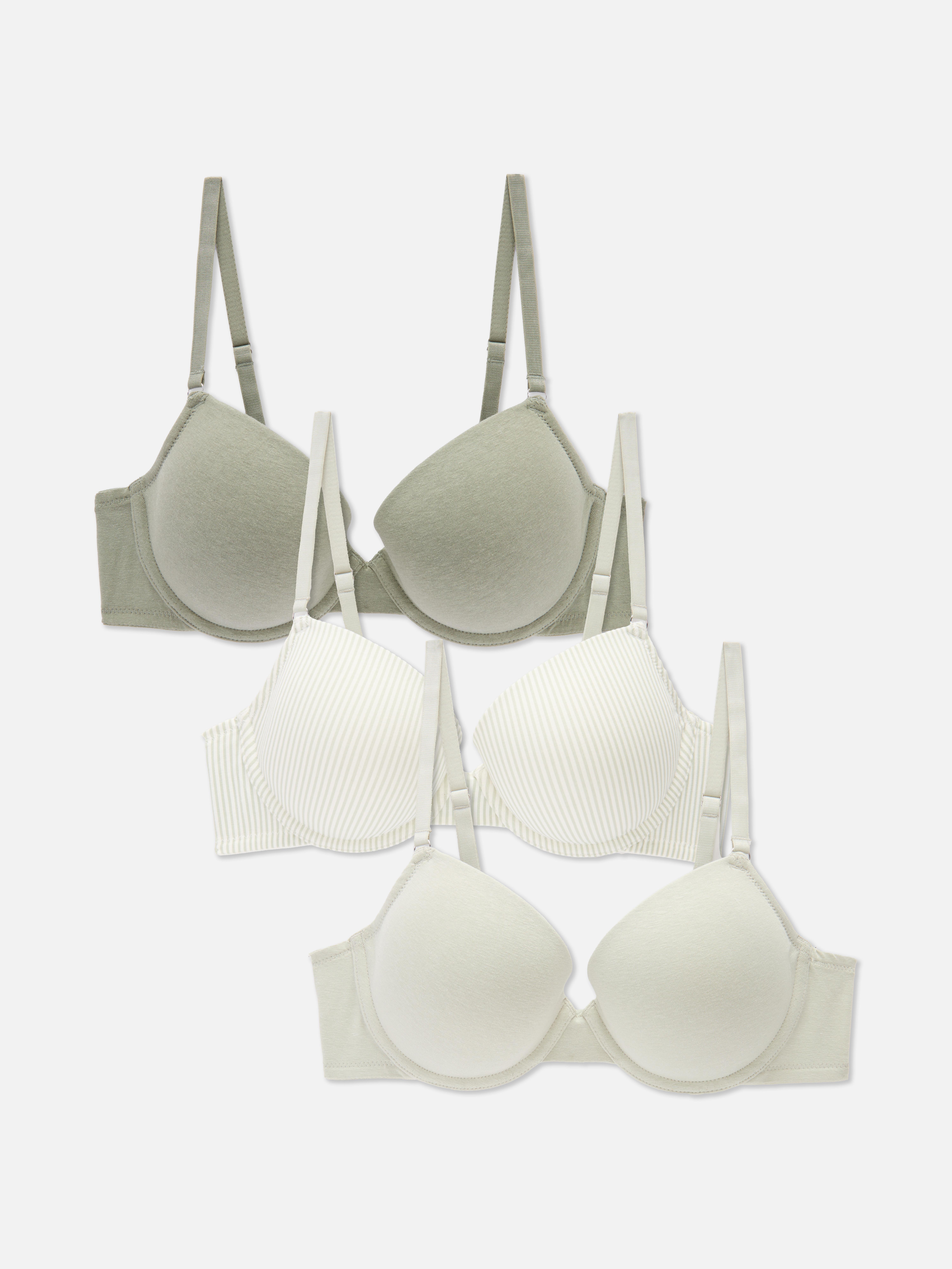 3-Pack Cotton T-Shirt Bras