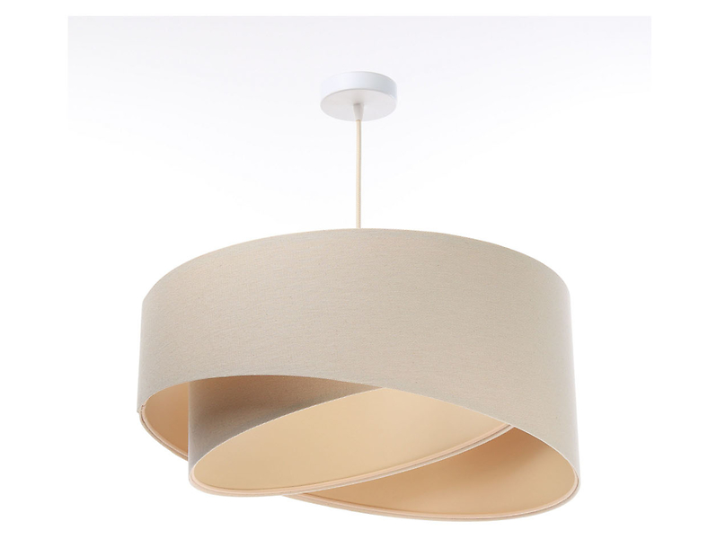 Lampa wisząca Boho 50 cm tkaninowa beżowa