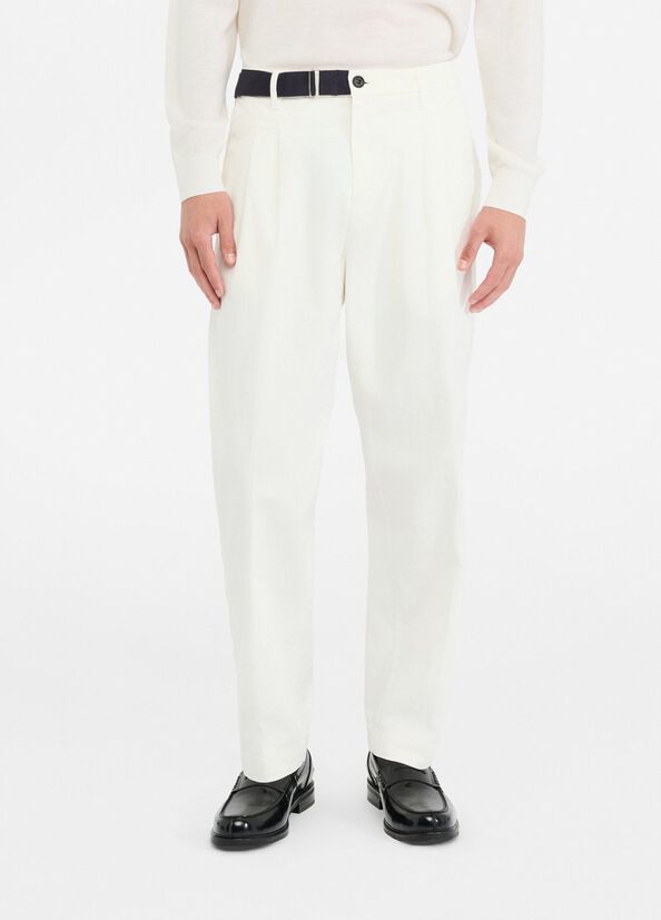 Pantaloni in cotone con cintura