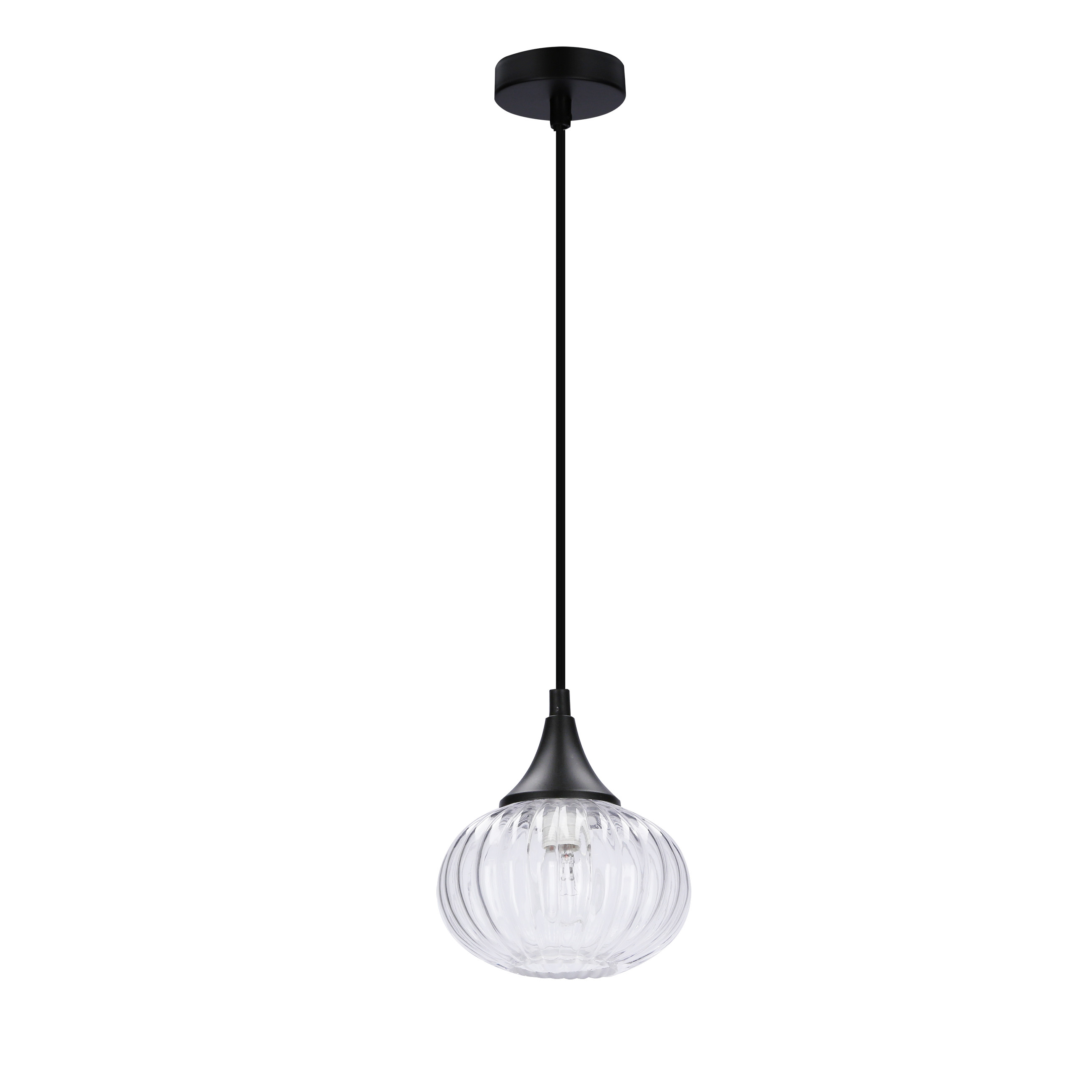 Lampa wisząca czarno-bezbarwny EXETER 1xE14x40W Candellux
