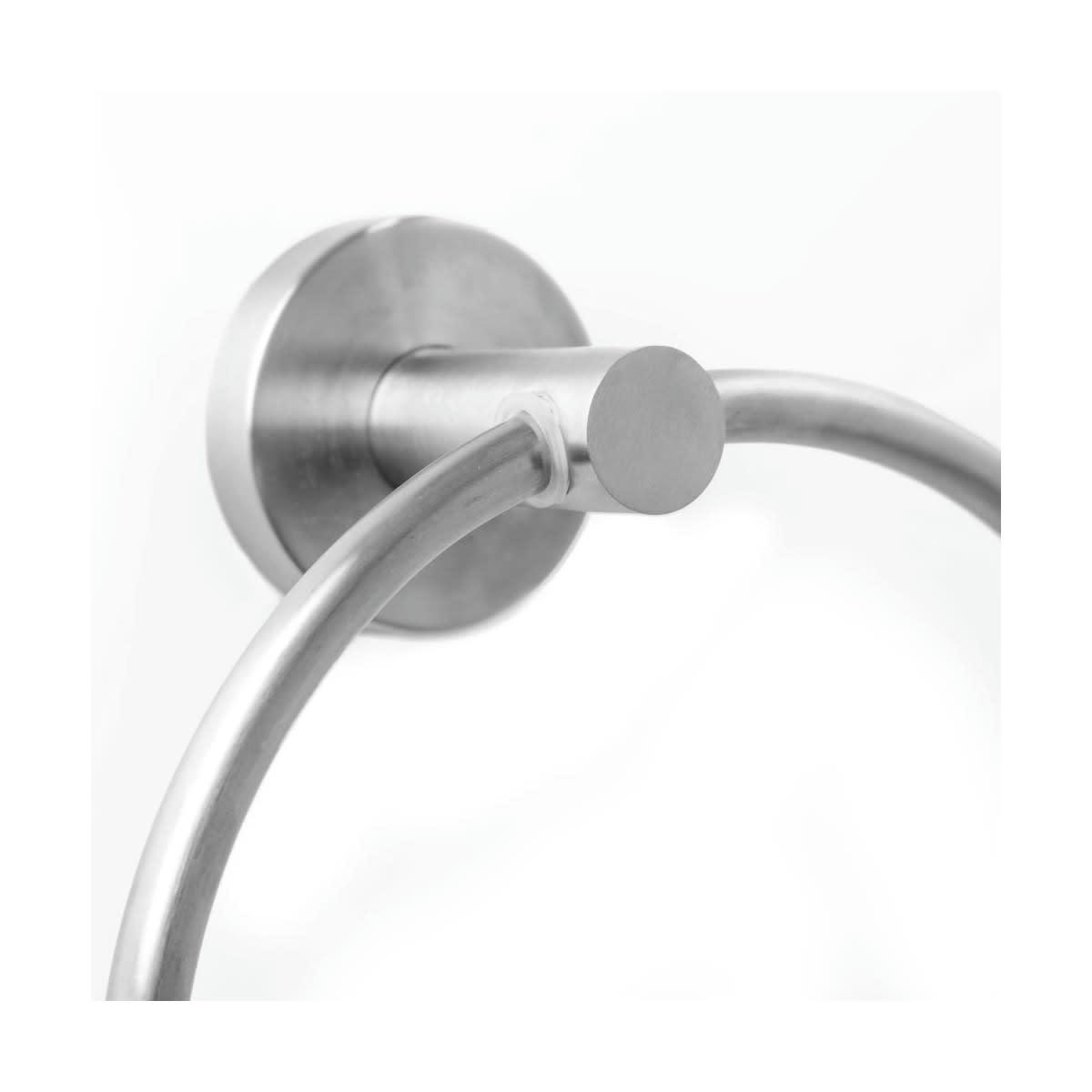 ROND - Porte-serviette mural en métal chromé D17,5cm