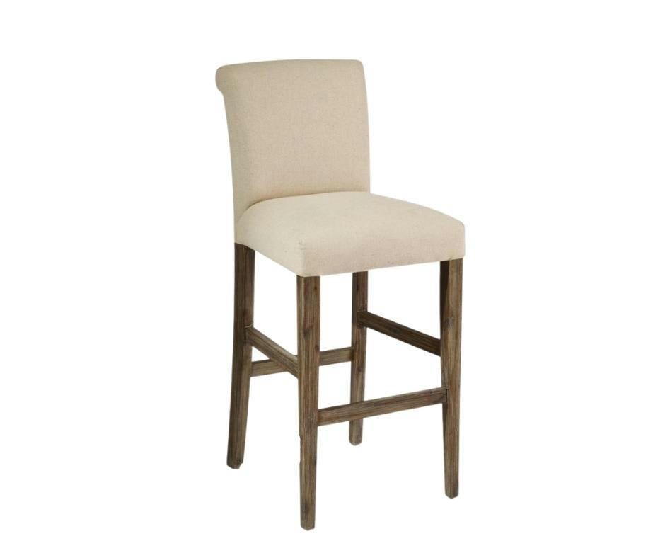 ALIX - Chaise de bar en lin h115 cm