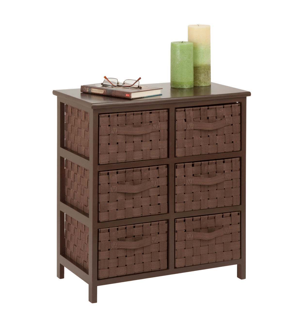 Honey Can Do 21.5 x 24.5 Brown Woven 6 Drawer Storage Chest