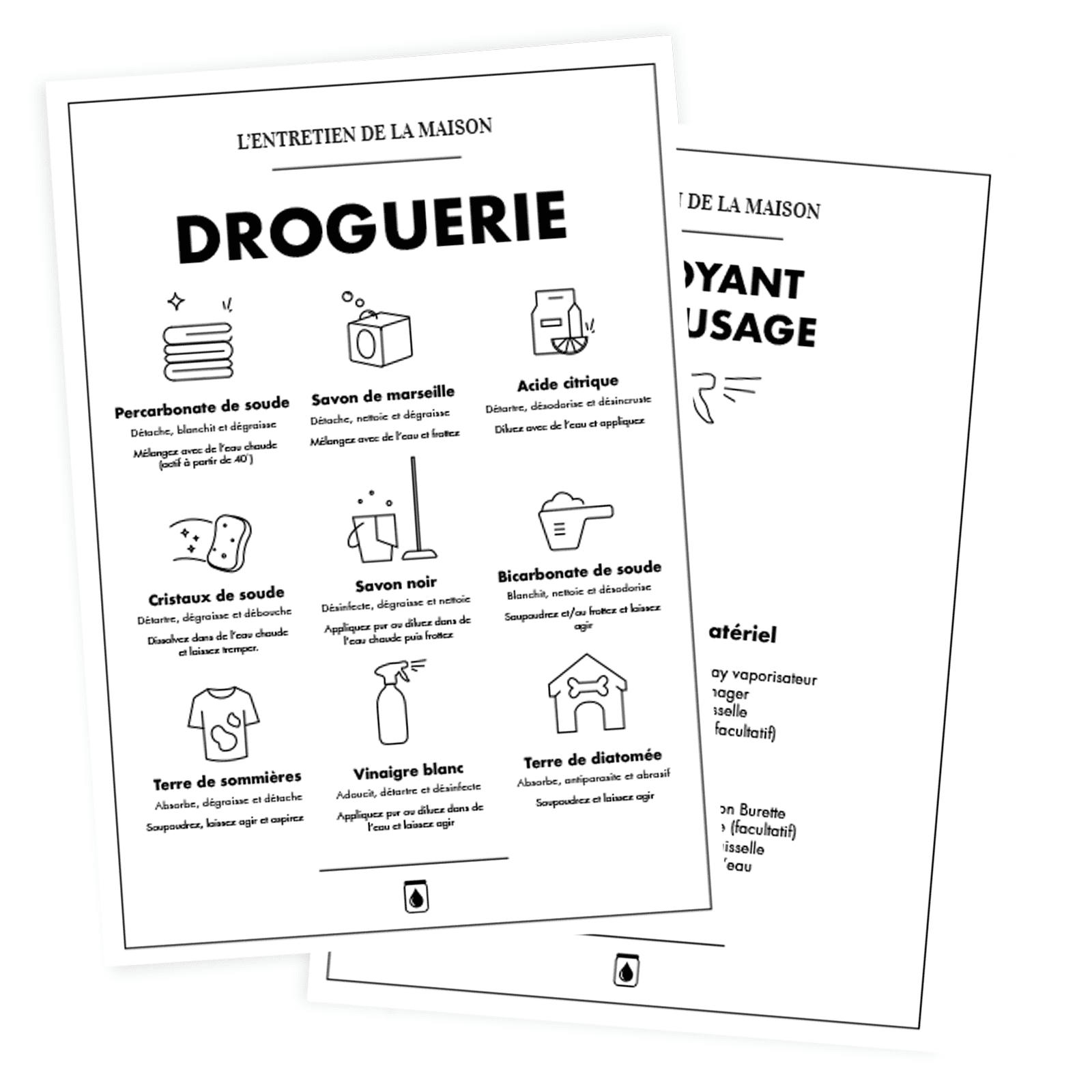 - Pack - Duo affiche Buanderie/Droguerie