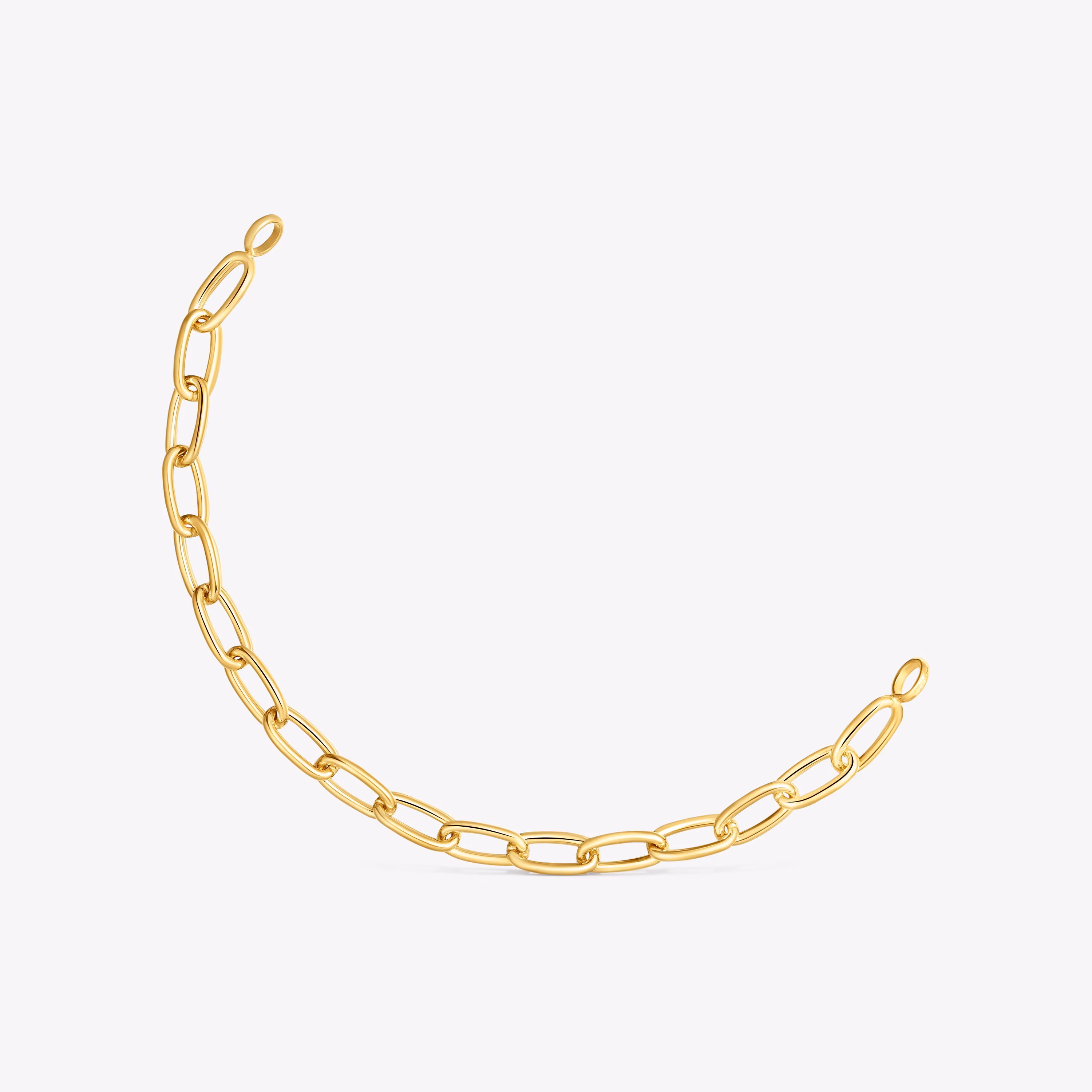Pulsera cadena XL con baño de oro 18 kt sobre plata Hold Oval