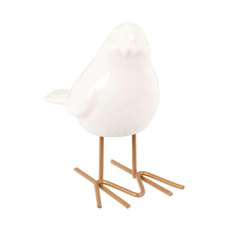 - Statuette moineau en porcelaine blanche H11