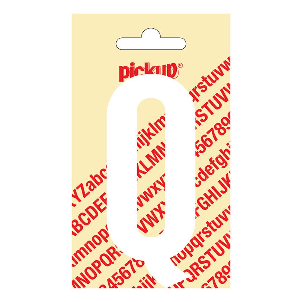 BOKSTAV PICKUP NOBEL Q HVIT 90 MM SELVKLEBENDE