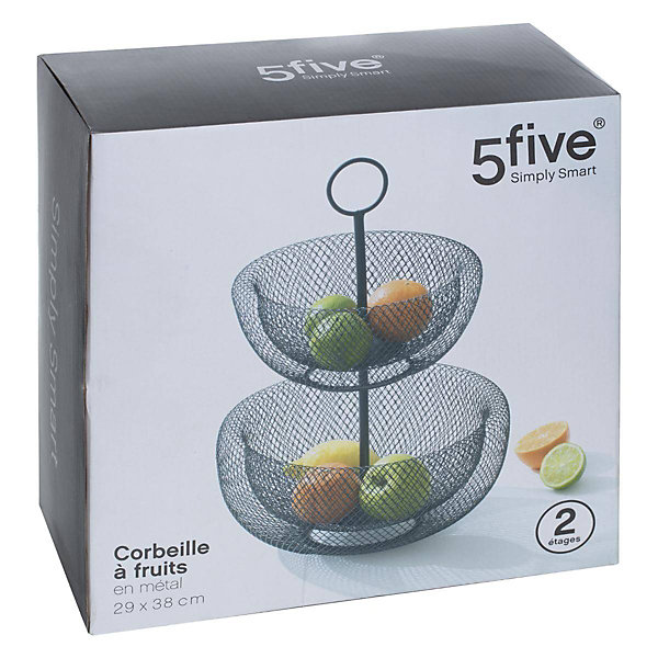 Corbeille 2 étages métal24/29cm Mesh - 5Five