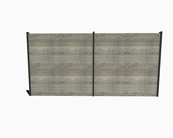 Kit Clôture Bois Massif /40m De Longueur/Pin Sylvestre Traité Autoclave Gris/Hauteur : 1,82m/2m Entre Poteaux