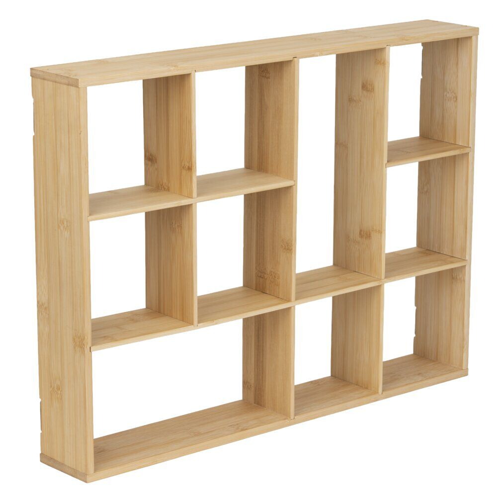 étagère de cuisine en bambou 10 compartiments ouverts 45x9xH60cm