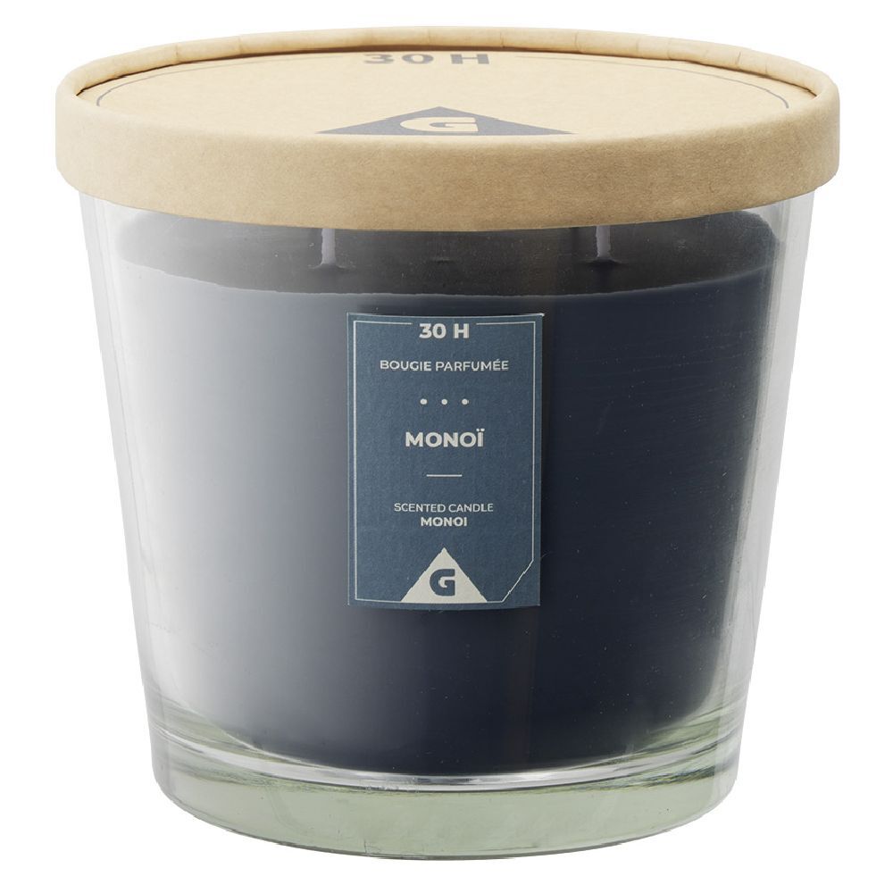 Bougie parfumée dans verre senteur monoï Ø13,5xH12,5cm 30H