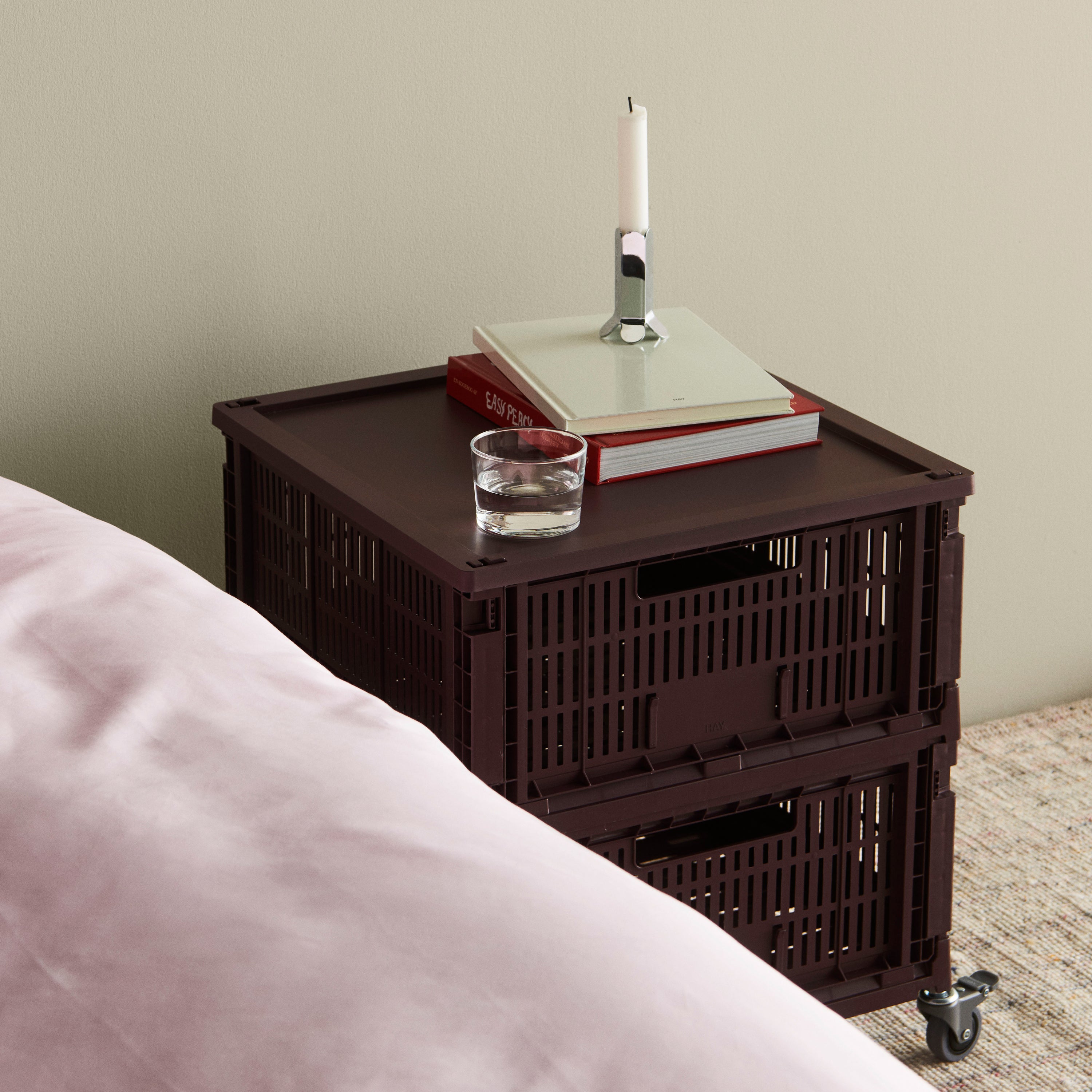 HAY Colour Crates Krat Deksel L - Vierkant - Bordeaux