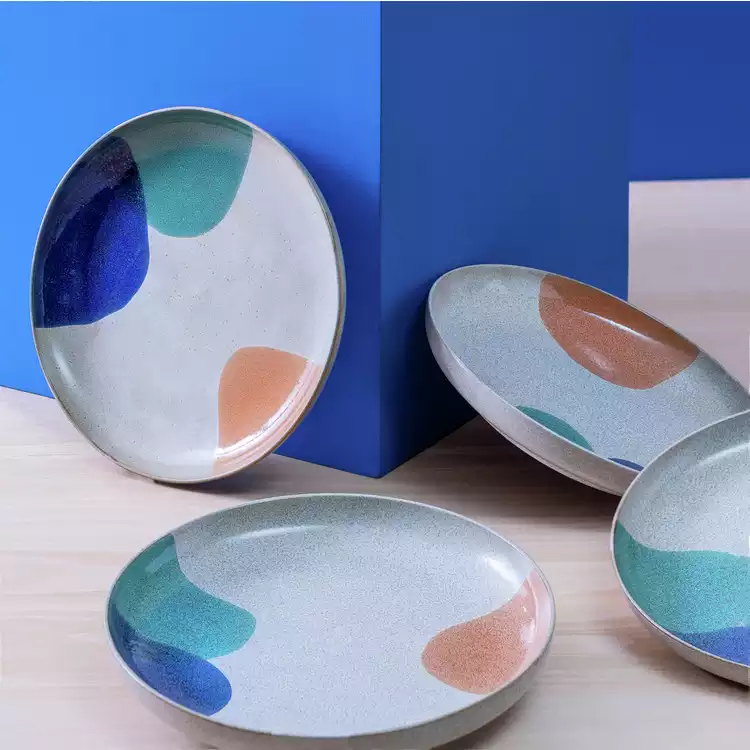 Habitat 60 Recast Set of 4 Stoneware Dinner Plates