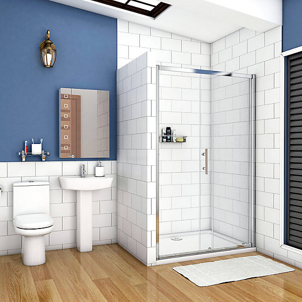 Aica Porte De Douche Coulissante 140x190cm Transparente Chromé